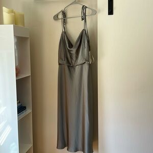 Jenny Yoo Kat Dress in Moss (color) Lux Satin (fabric)